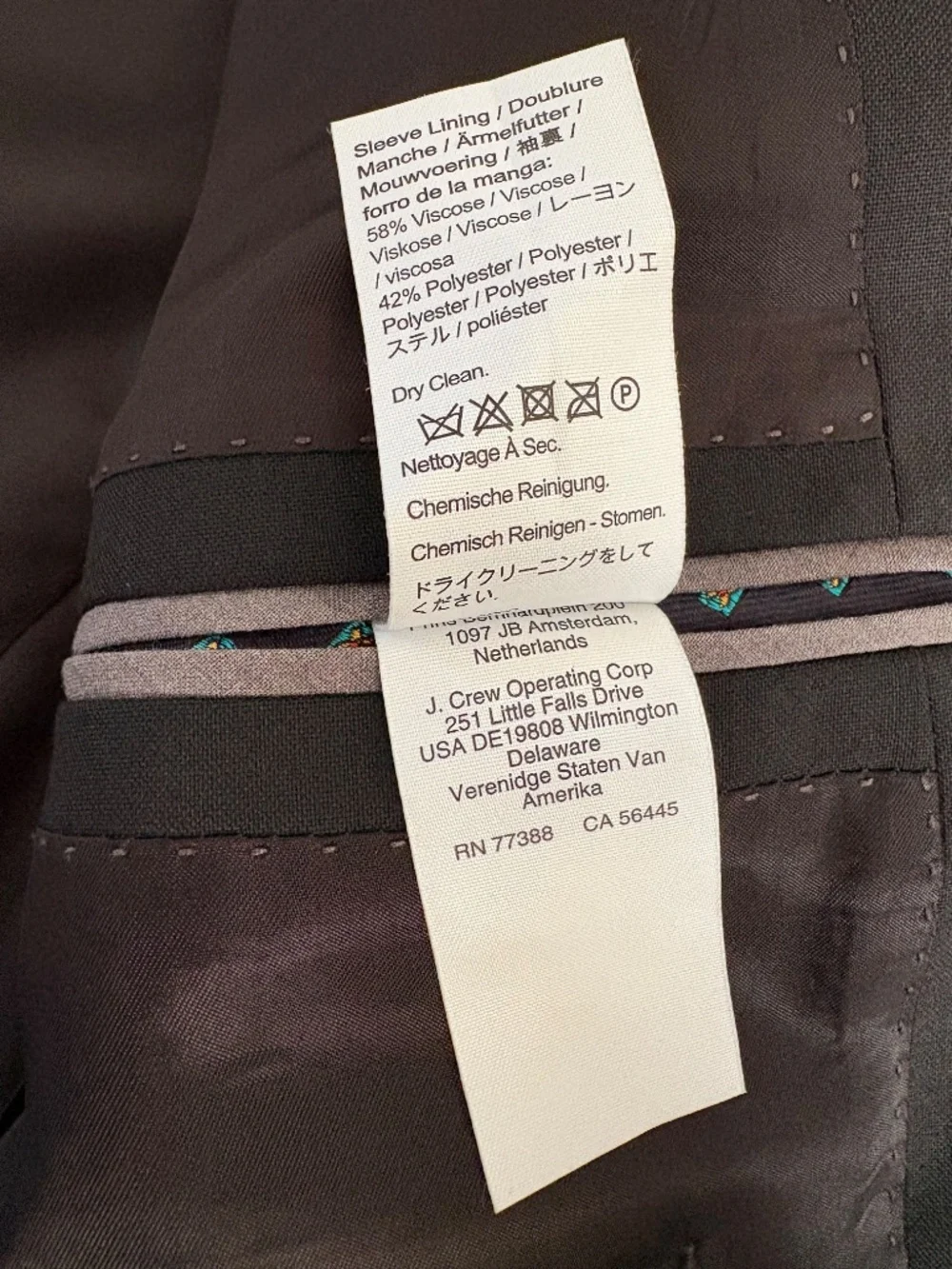J.Crew Italian Wool Ludlow Slim Cut Suit Men’s Jacket 41R NWOT